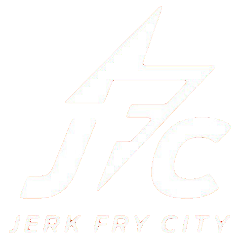 Geometric logo with JFC and Jerk Fry City text