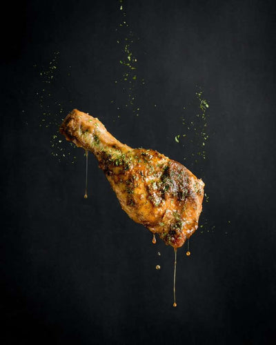 Seasoned chicken drumstick with herbs - Jerk Fry City