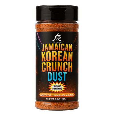 Jamaican Korean Crunch Dust seasoning 8 oz jar - Jerk Fry City